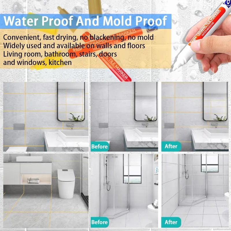 1-2 Pcs Waterproof White Marke - Tile Grout Repair 评论和价格